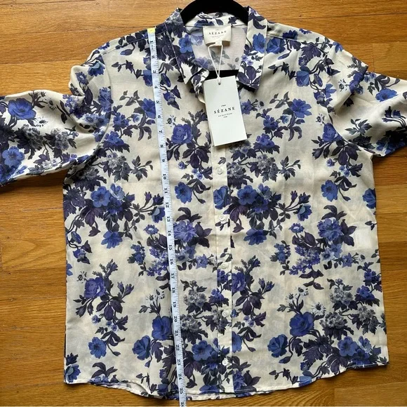 Sézane Pierro Shirt in Blue Floral - Picture 4 of 6